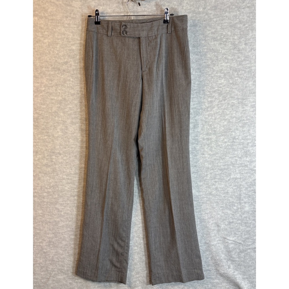 Vintage Banana Republic Harrison Pants 6 Charcoal Gray Herringbone Wool Stretch